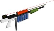 Artwork of coilgun rifle